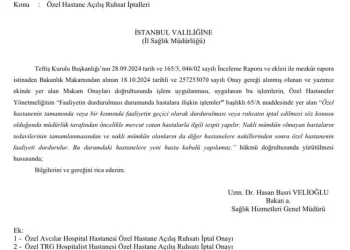 10 HASTANENİN RUHSATI İPTAL EDİLDİ